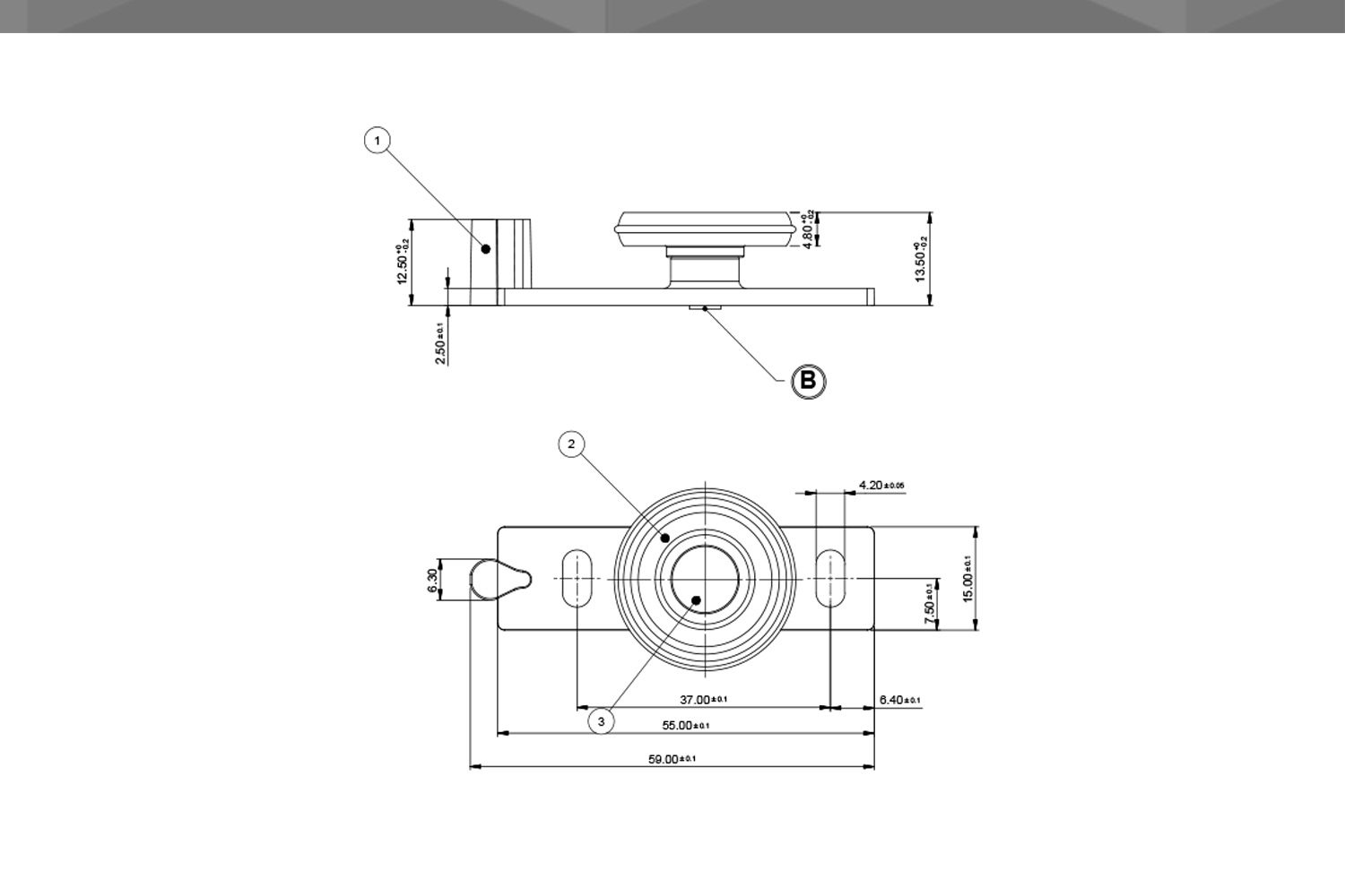 Desenho Técnico Guia RM reta 1 rodízio ø26,8 mm pom af.5