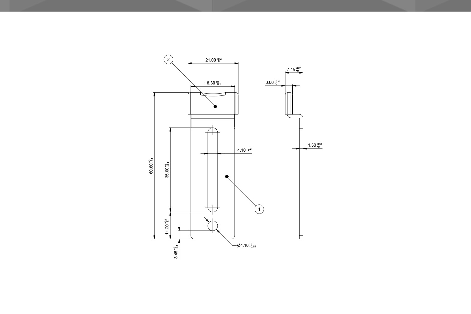 Desenho Técnico Guia RM Curva Chapa Aço Capa 2,7 - 1,5 mm