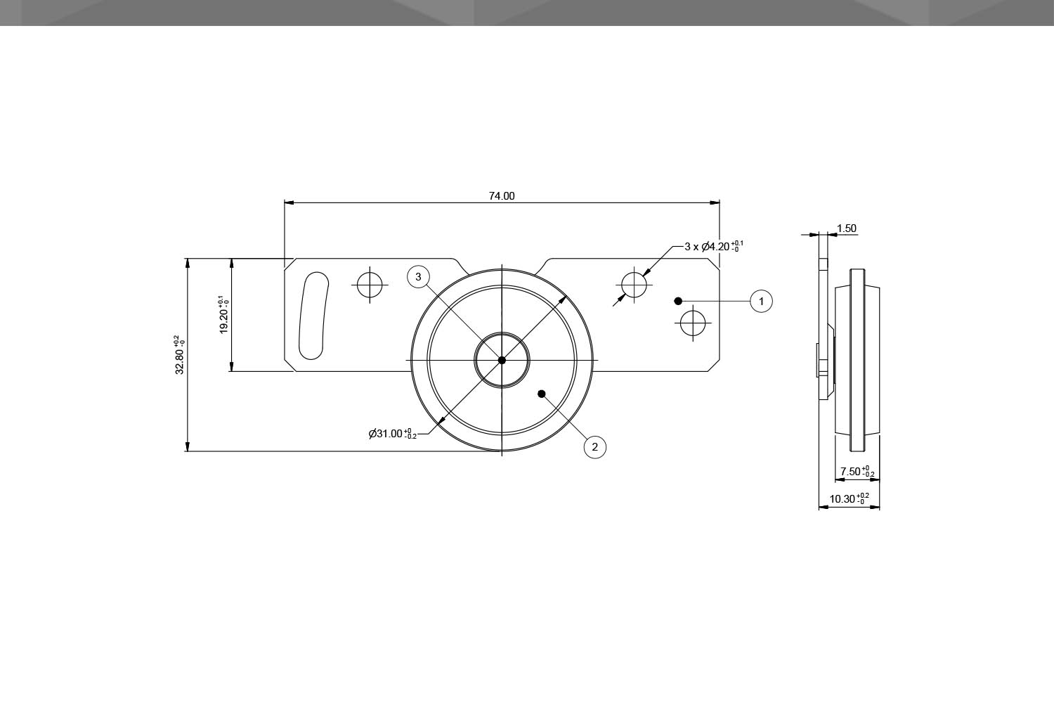 Desenho Técnico Roldana RM 1/2 chapa repuxada 31mm |sem rolamento sem afastamento | CM 129