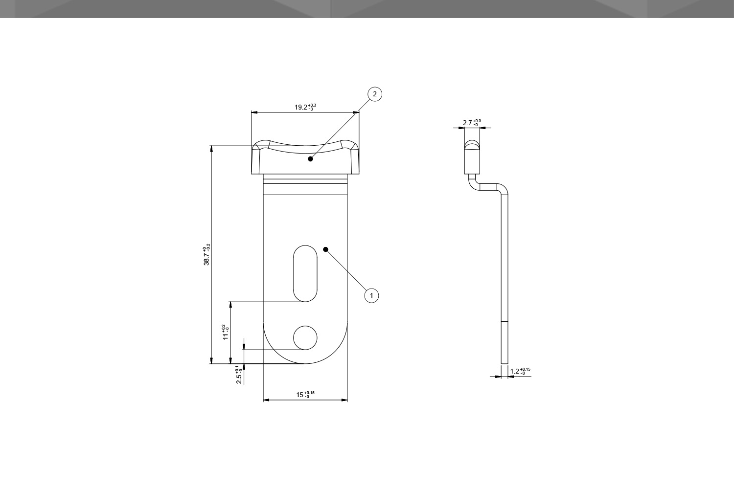 Desenho Técnico Guia RM Curva Chapa Aço Capa 2,7 mm Marrom
