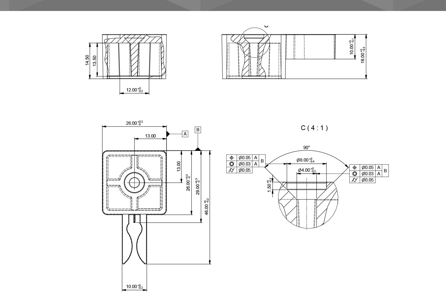 Desenho Técnico freio 26x17-mm | CM85