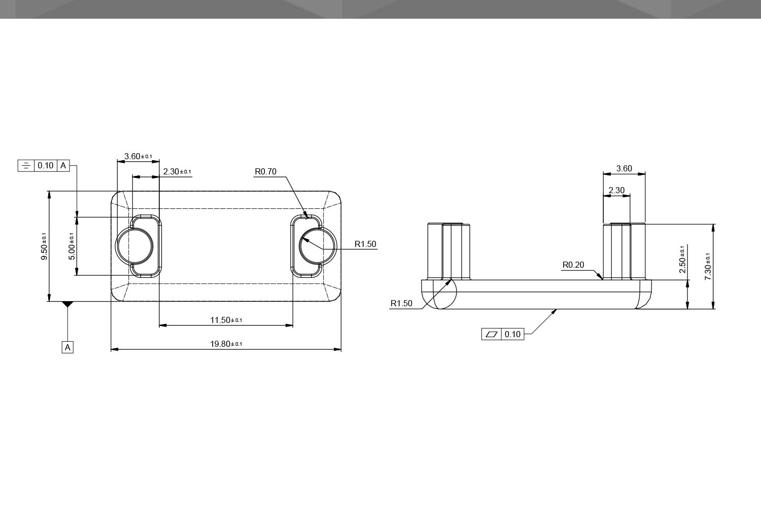 Desenho Técnico Terminal Perfil 10mm x 20 mm